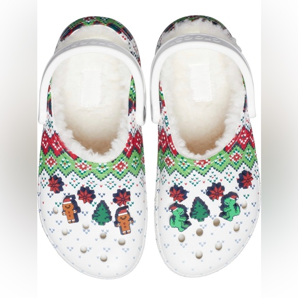 Christmas 🎄 Crocs Fuzzy Clogs Big Kid - Picture 3 of 9